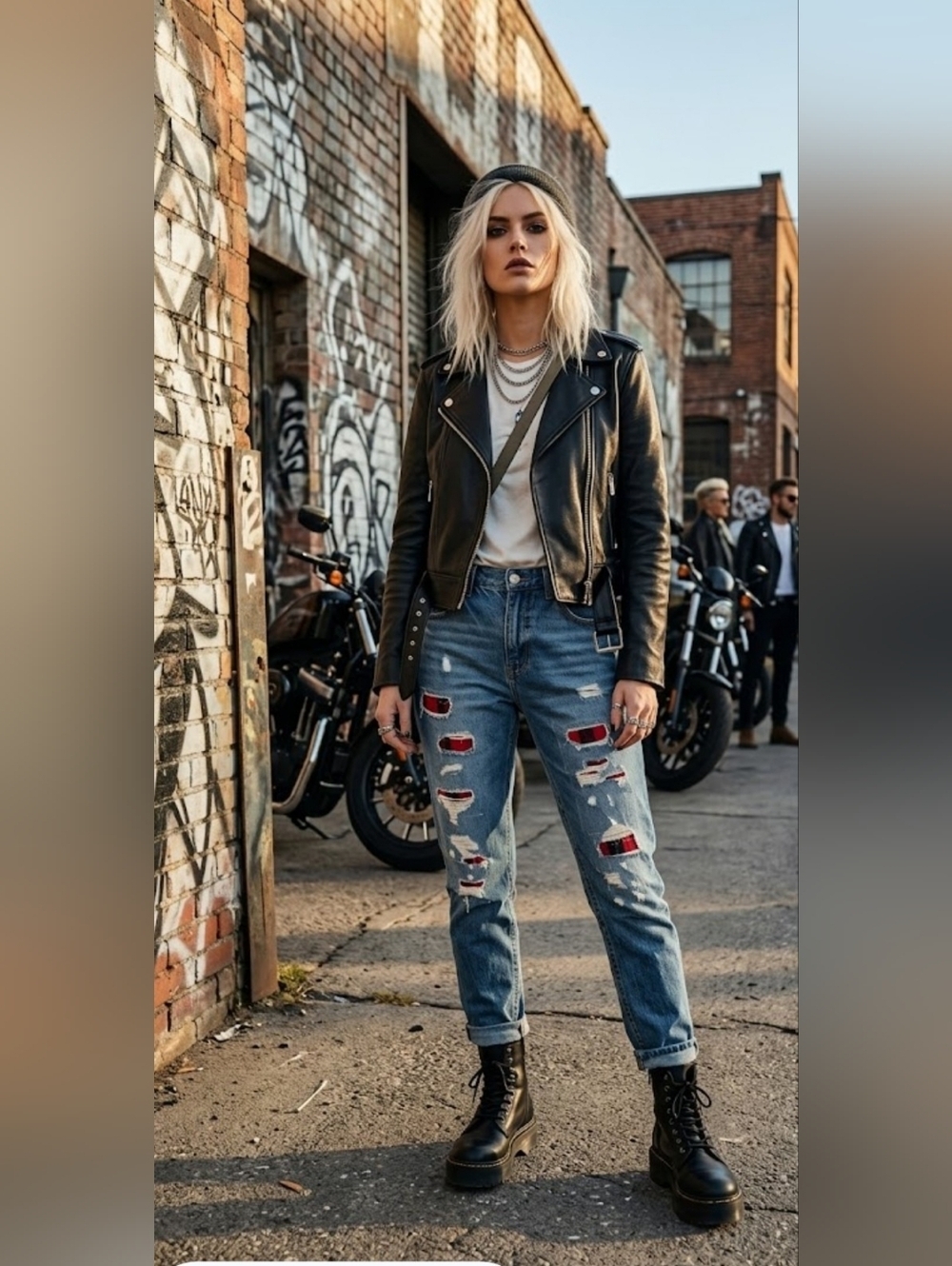 Mossimo Denim Women's Boyfriend Jeans with Red Plaid Patch Details